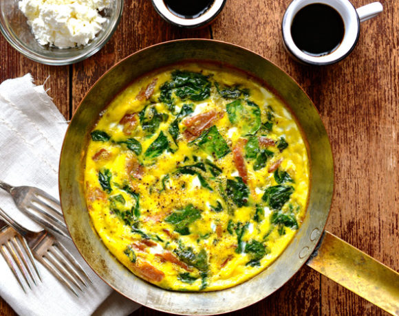 Sauteed Spinach & Bacon Slow Baked Frittata