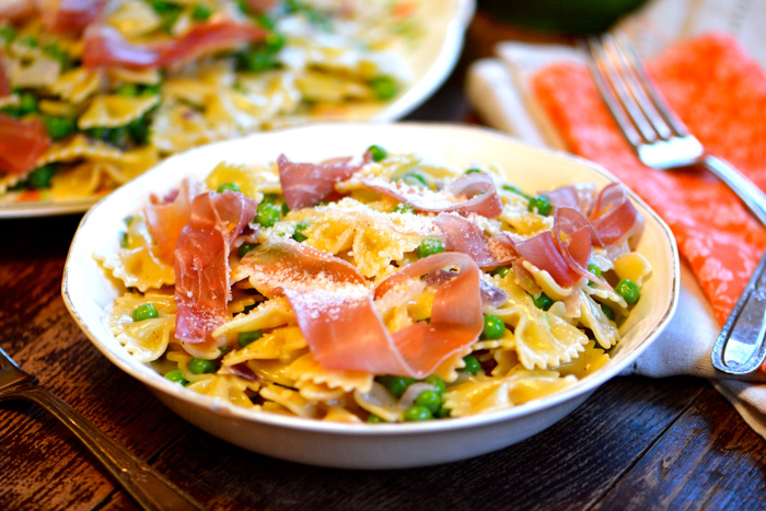 Farfalle with Peas and Prosciutto