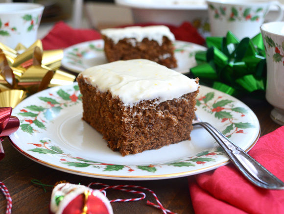 Sticky Gingerbread with Orange Icing