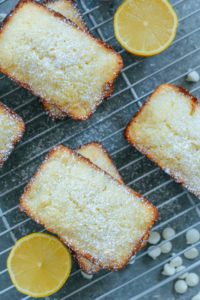 Mini Lemon Loaf Cakes with White Chocolate Chips ciaochowbambina.com
