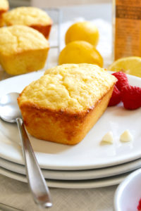 Mini Lemon Loaf Cakes with White Chocolate Chips ciaochowbambina.com
