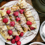 Almond Scented Crepes with Nutella & Raspberries