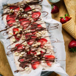No-Churn Nutella Ice Cream with Strawberry and Hazelnut