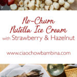 No-Churn Nutella Ice Cream with Strawberry and Hazelnut