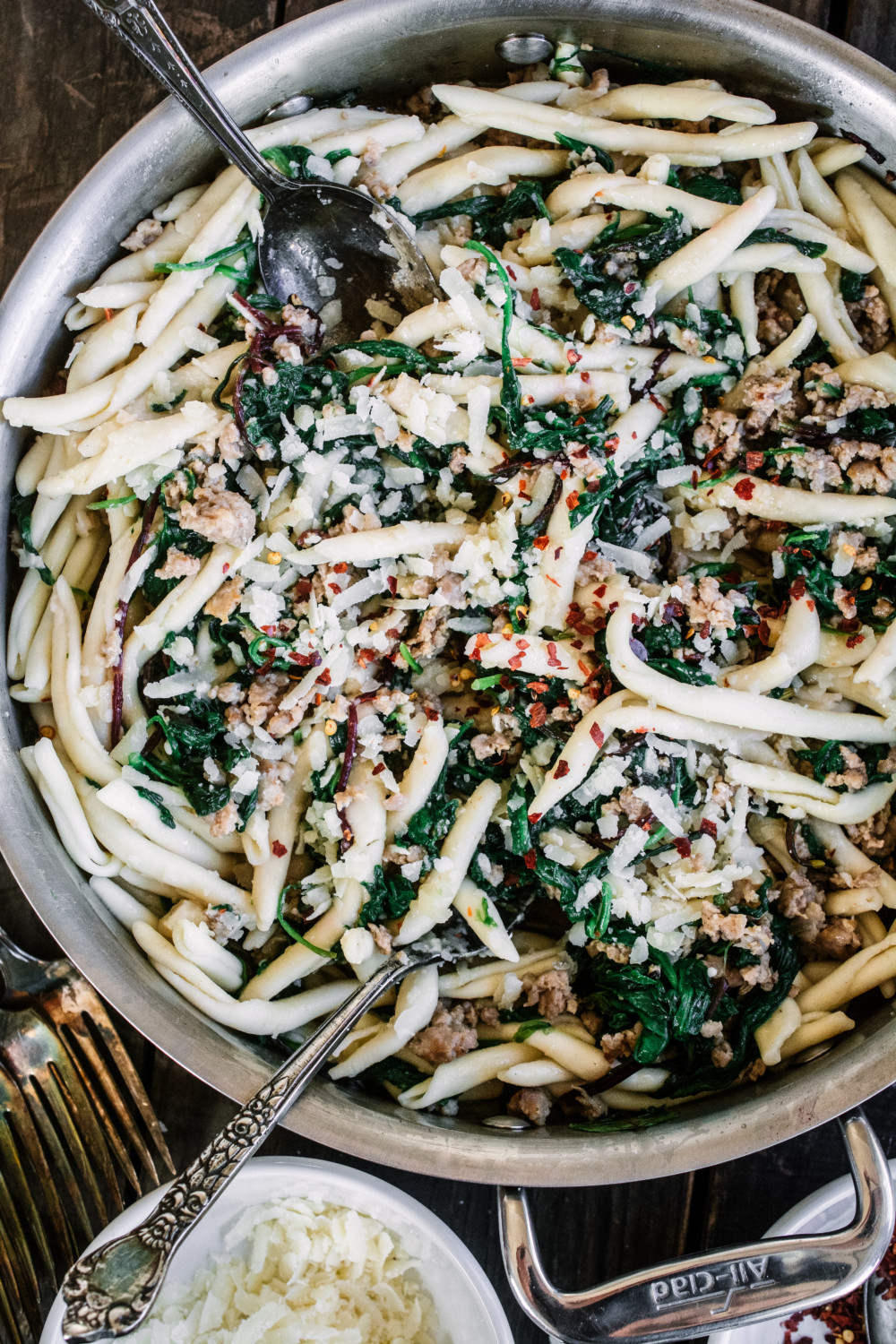 Casarecce With Italian Sausage Wilted Greens Parmesan Ciao Chow Casarecce With Italian Sausage Wilted Greens Parmesan Ciao Chow