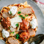 Pappardelle with Meatballs, Spicy Sausage & Herbed Ricotta