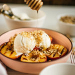 Grilled Peaches With Honey Vanilla Frozen Yogurt