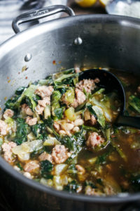 Escarole and White Bean Soup with Italian Sausage