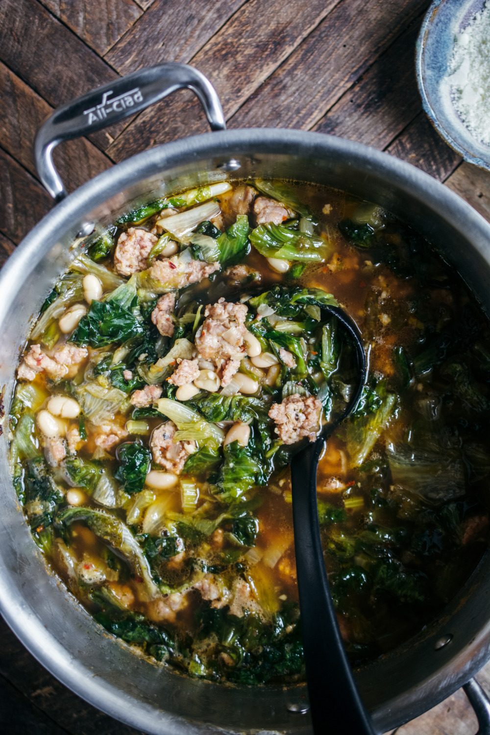 Escarole and White Bean Soup with Italian Sausage 
