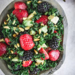 Strawberry Avocado Salad with Blackberries & Pine Nuts